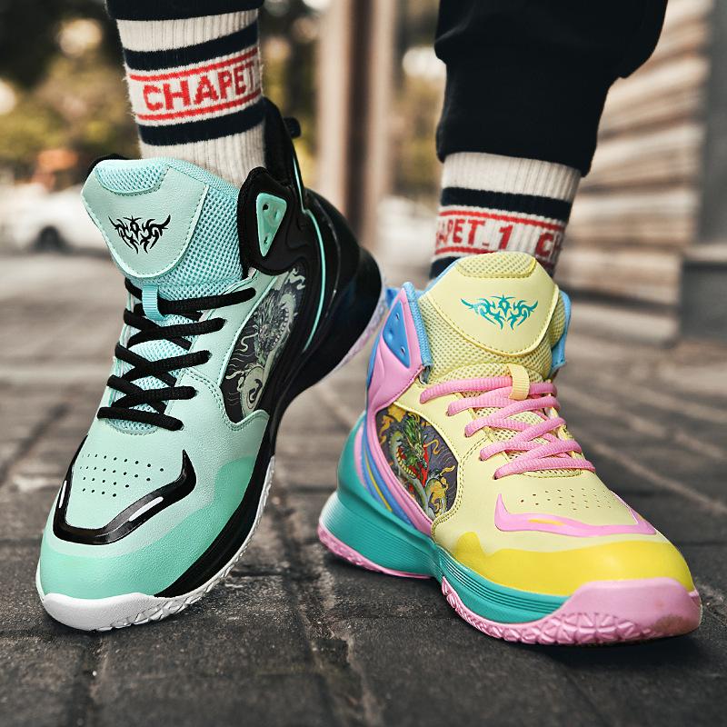 

Новая модная мужская обувь, модная личность, баскетбольные кроссовки средней и высокой посадки, молодежные тренировочные кроссовки, спортивная обувь для пары 45