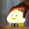 Interactive Duck Night Light Alarm Clock, Soft Silicone Pat Lamp for Kids Bedroom, Nap Timer with USB Charging, Gift Idea
