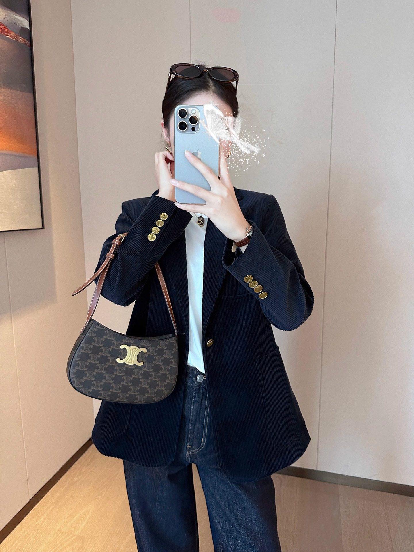 Предпродажа Женский темно-синий вельветовый блейзер - Осень/Зима 2025 Приталенный Large тёмно-синий