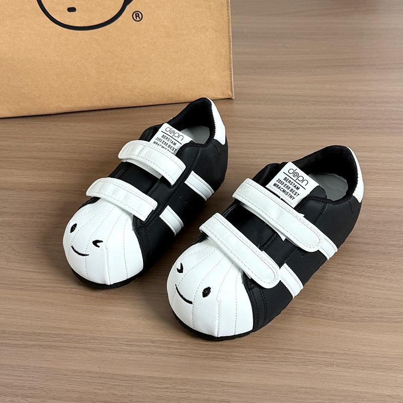 Ugly cute smiley face bubble shell big head board shoes 22 spring thick sole height increase CM Velcro bread shoes