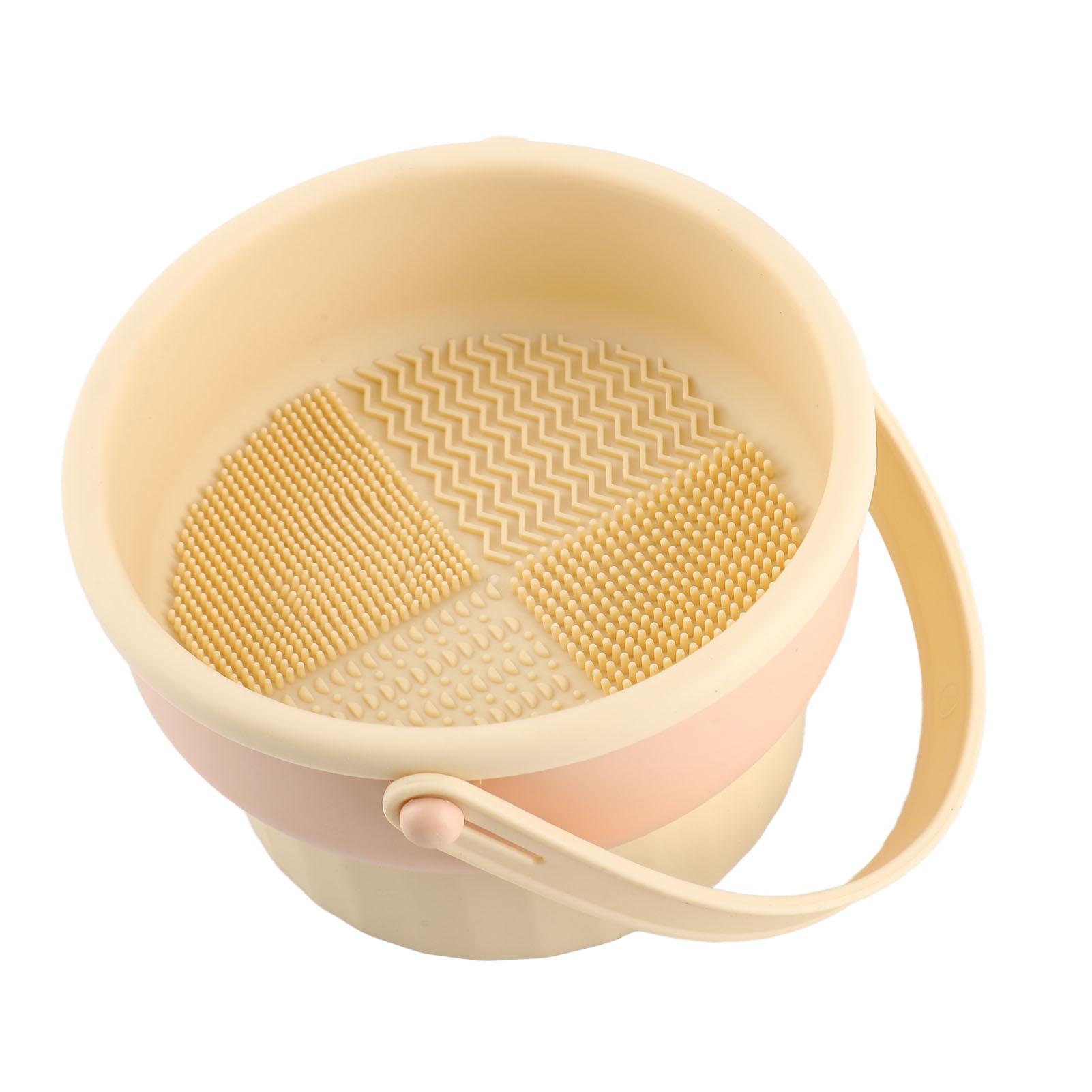 

Подставка для чистки кистей для макияжа 3 в 1, коробка для хранения, подвесная сушилка для инструментов для макияжа, спонжей, телесного цвета