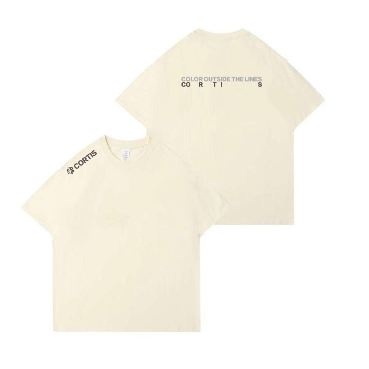 

Кортіс перший EP COLOR OUTSIDE THE LINES футболка Kpop мода T S вершковий