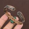 Malachite Handmade Copper Wire Wrap Cuff Bangle Adjustable R0N42