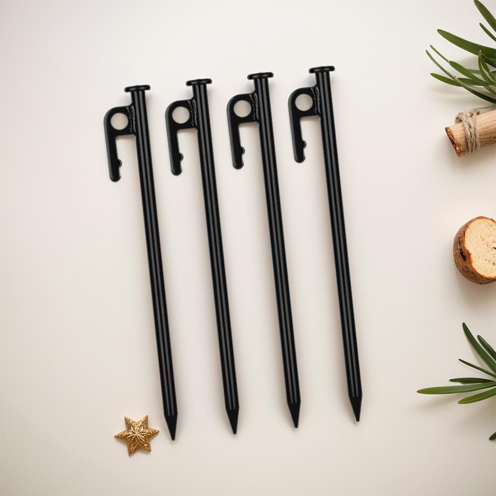4Pcs 30cm Heavy Duty Steel Tent Stakes with Storage Bag Outdoor Tarp Pegs Outdoor Tent Nails for Outdoor Camping Canopy
