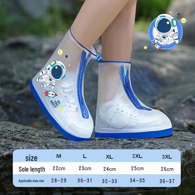 Weatherproof Unisex Shoe Covers: Snow-Resistant, Mid-Calf, Slip-On PVC for Cycling and Outdoor Use.