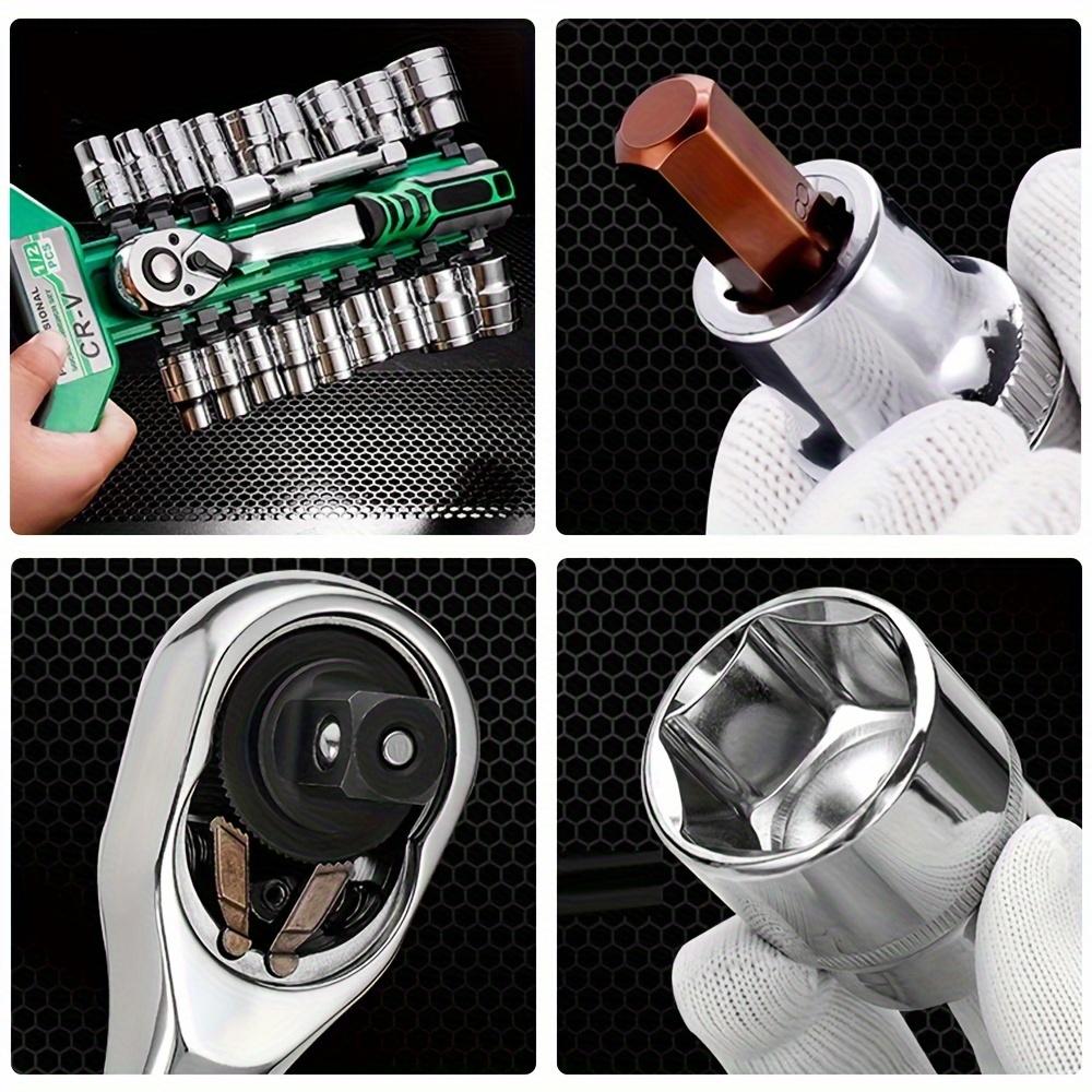 29pcs 72/24Tooth Drive Socket Set1/4"Ratchet Socket Wrench,Compact Sockets Set for Car Repair,Mechanic Tool for Repair Household