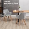 2 Piece Set Chairs Dining Room Chairs Velvet Look Wooden Legs 54 Cm X 57 Cm X 80 Cm Gray Plus Natural
