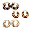 Chic Enamel Leopard Print Hoops Versatile Leopard Design Earrings Ear Rings Charm Ear Accessory for Day or Night