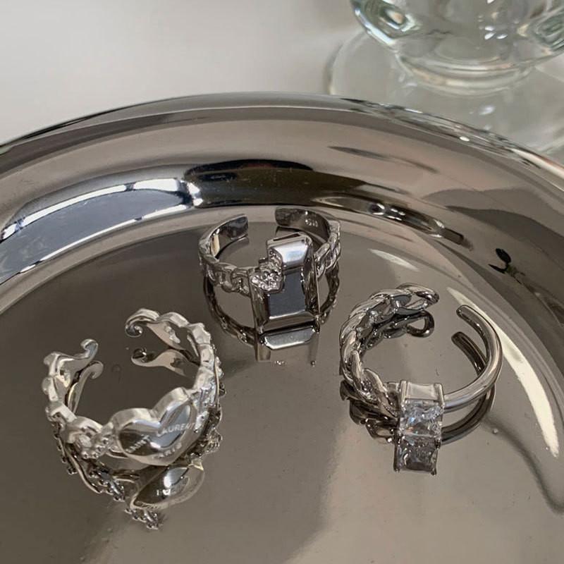 Pure S925 Fashionable Silver Geometric Style Adjustable Ring For Stylish Women Gifts