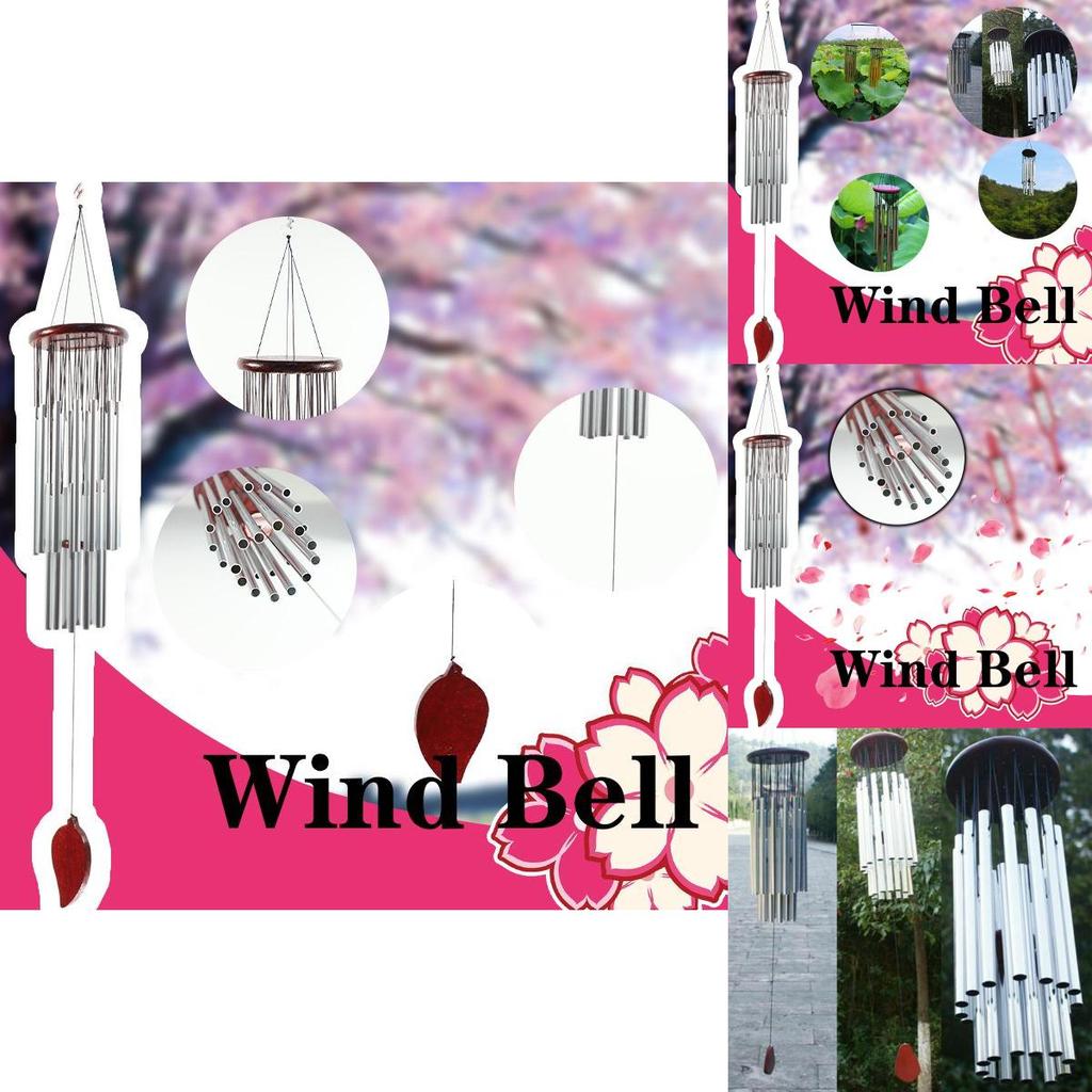 Beautiful 27 Tubes Wind Chime With Artistic Chapel Bells For Outdoor Garden And Backyard