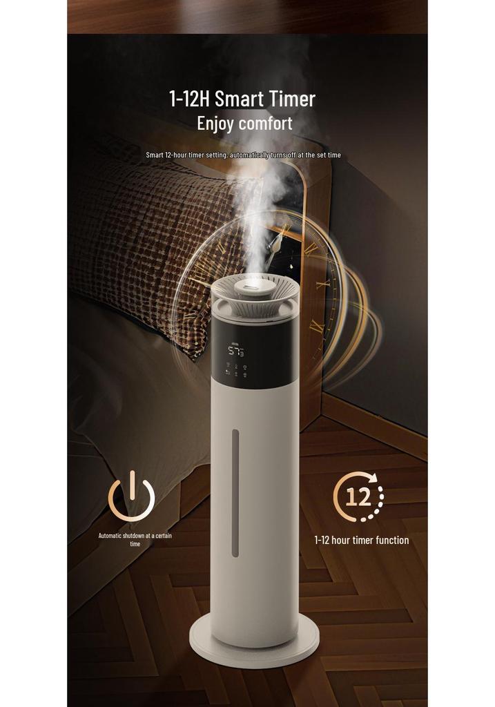 Large Capacity Floor Standing Humidifier for Living Room, Bedroom, Mother & Baby, Low Noise, Timer, Mist Humidification, Hydrating