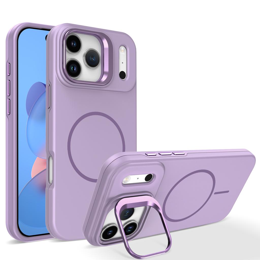 Metal Lens Stand Magnetic For Magsafe Case For iPhone 17 16 15 14 Plus 13 12 11 17 Pro Max Shockproof Wireless Charge Cover