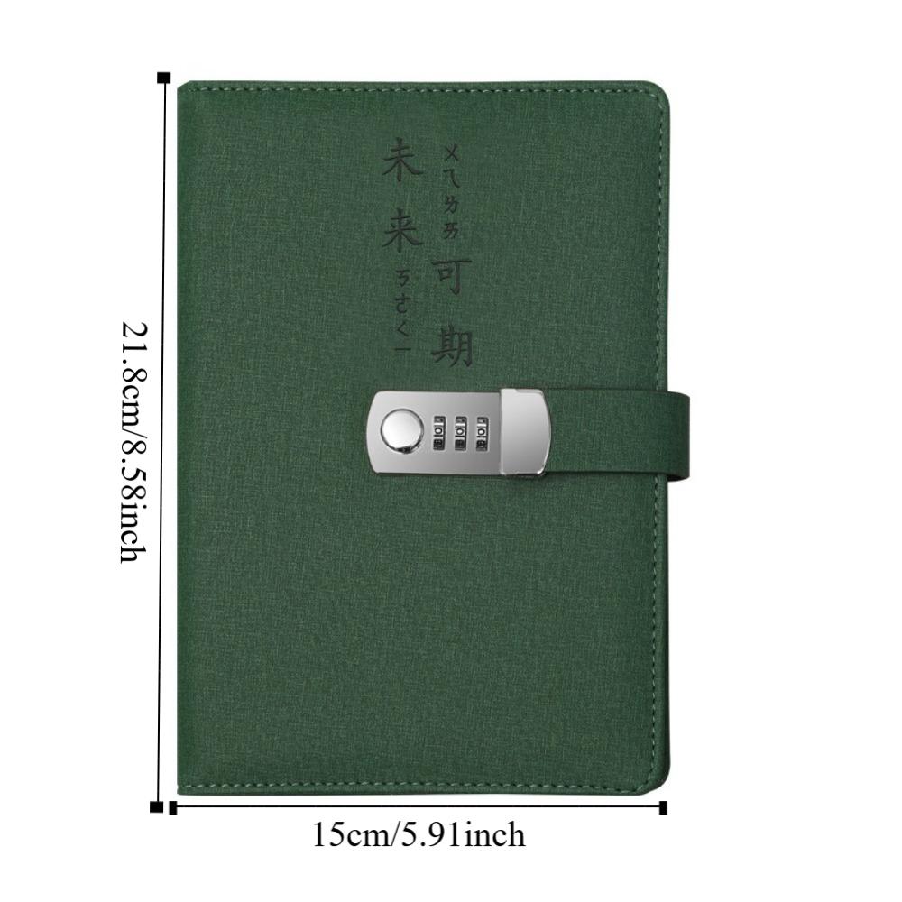 Lucky Letter Password Lock Notebook Thickened Personal Planner Notepad Diary Book with Lock Office