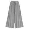 Plus Size Women's Cropped High-Waisted Wide-Leg Pants - European & American Style, Slimming & Loose Fit