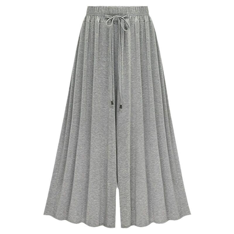 Plus Size Women's Cropped High-Waisted Wide-Leg Pants - European & American Style, Slimming & Loose Fit
