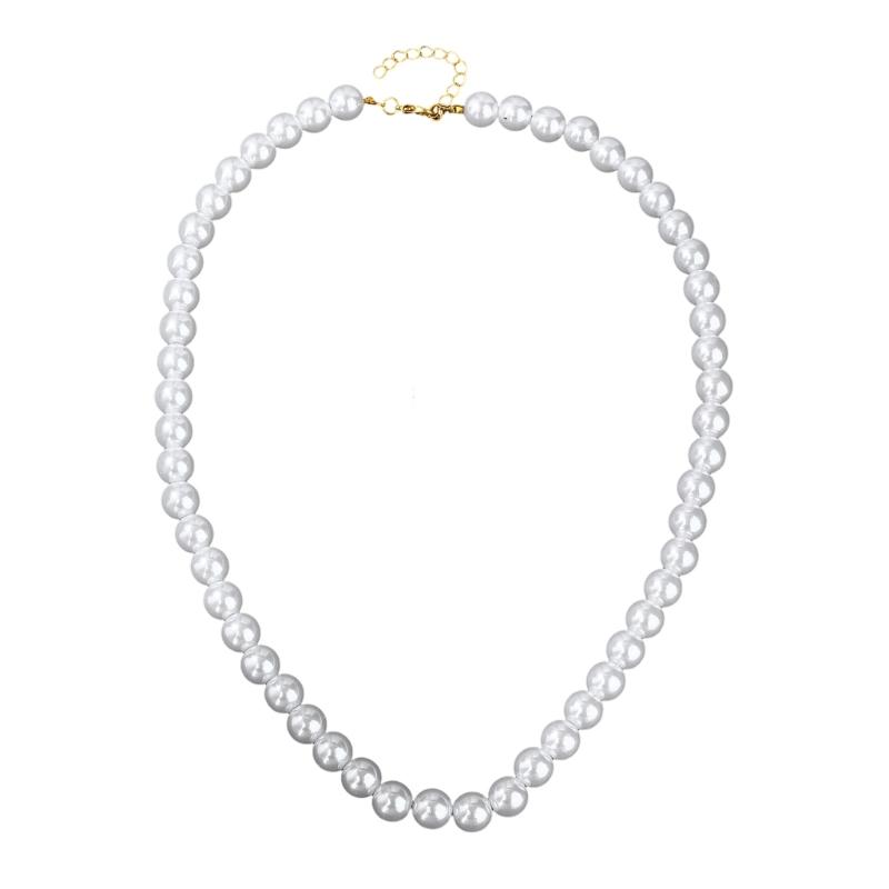 

10mm White Simulated Pearls Necklace Elegant Jewelry For Women Formal Event User Friendly Material Lightweight Design 1