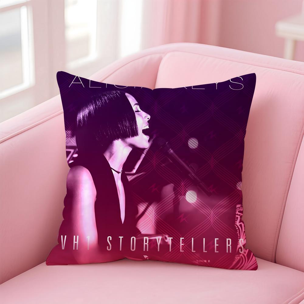 Alicia K-Keys Singer Cushion Cover Comfortable Reversible Pillow Cover Ideal For Car Sofa Bedroom & Beyond