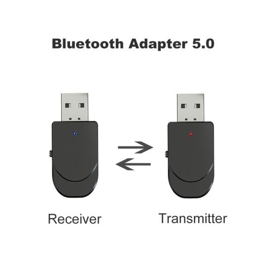 Bluetooth 5 Stereo Receiver USB 3.5mm Audio Transmitter AUX Adapter for TV PC