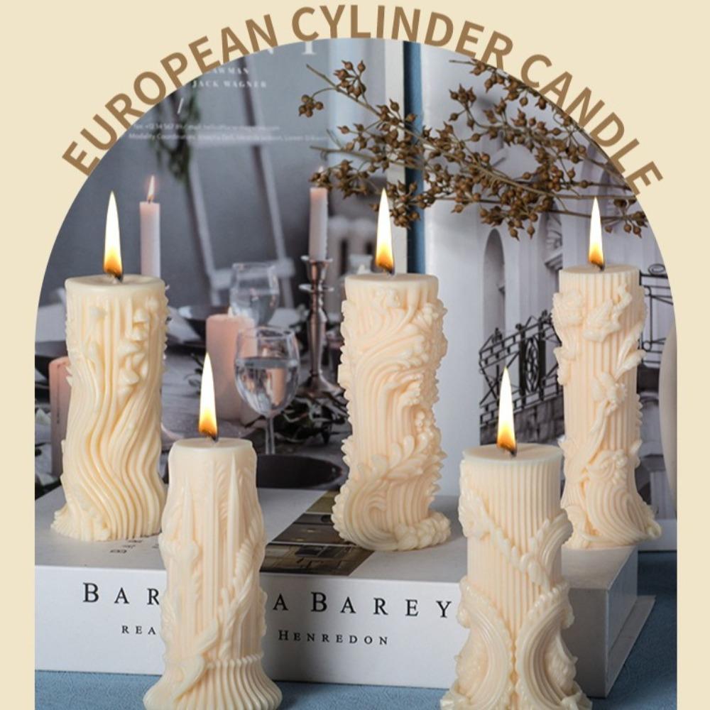Cylindrical Aromatherapy Candle Mold Silicone Plaster Grinding Tool DIY Soap Mold  Home Decoration