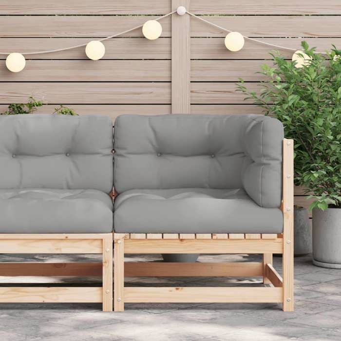 VidaXL Canapé d'Angle de Jardin avec Coussins, Siège avec Dossier, Meuble de Terrasse Patio Arrière-cour Extérieur, Bois de 838062