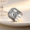 Men's Large Retro Silver Thai Elephant Ring - Bold, Versatile Style