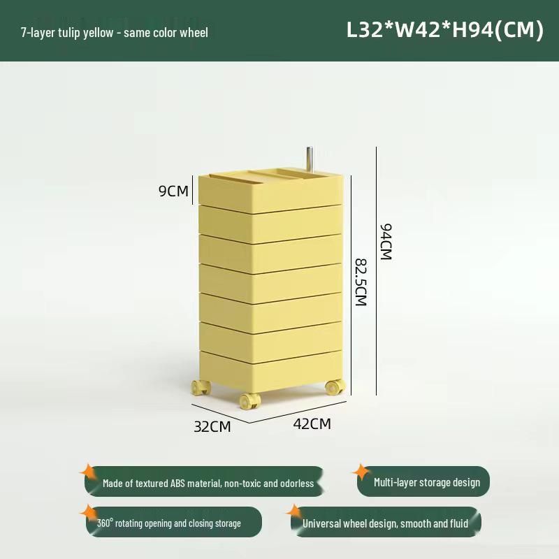Nordischer rotierender Aufbewahrungsschrank: Verstellbarer Nachttisch & Kosmetik-Organizer