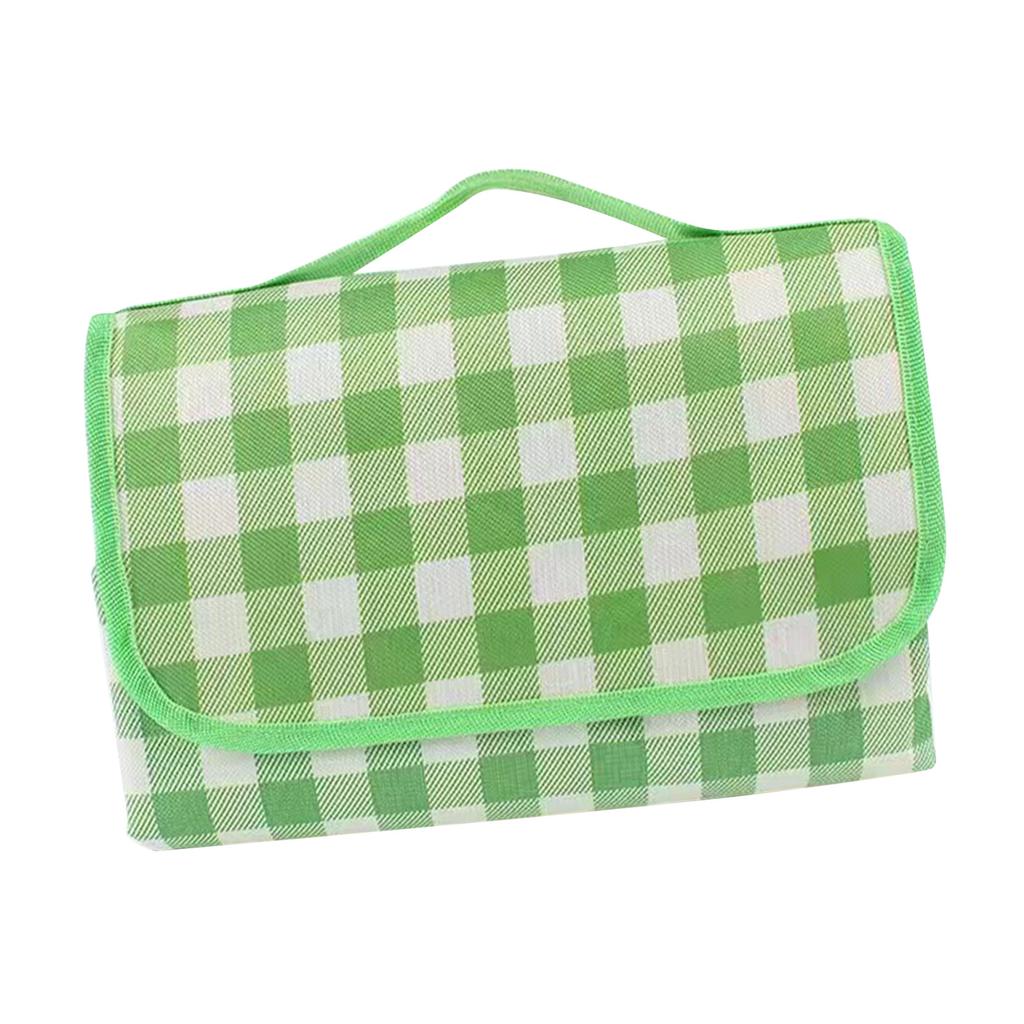 Picnic Blanket Waterproof Damp Proof Thickened Nonwoven Foldable Portable Gingham Picnic Mat for Beach Camping Yellow