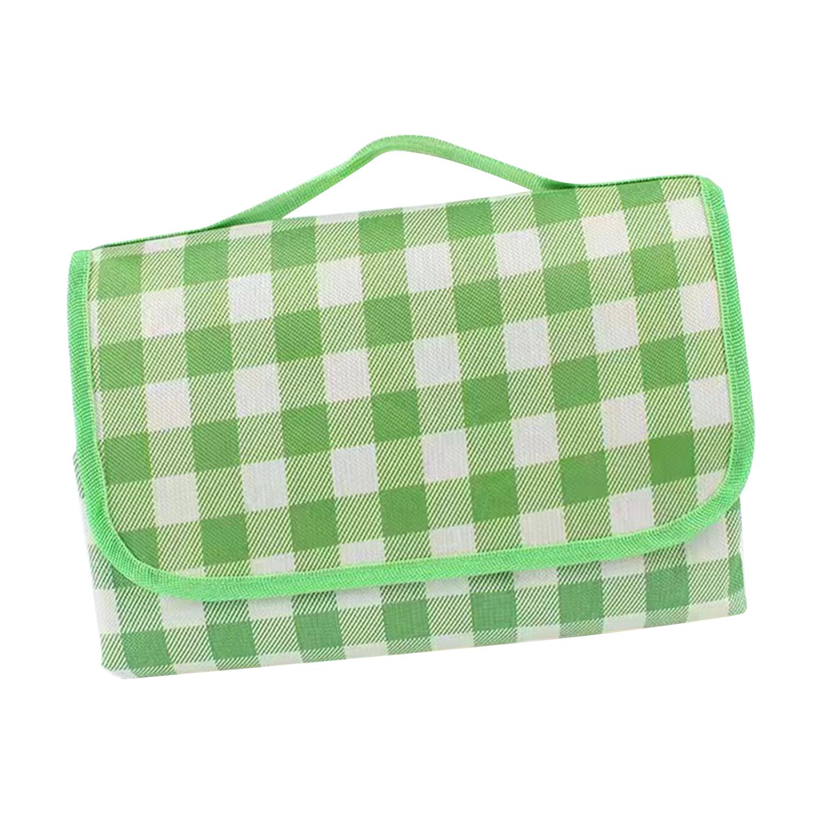 Pătură de picnic impermeabilă, rezistentă la umezeală, îngroșată, nețesută, pliabilă, portabilă, cu model carouri, covor de picnic pentru plajă, camping, galben 200*200cm verde