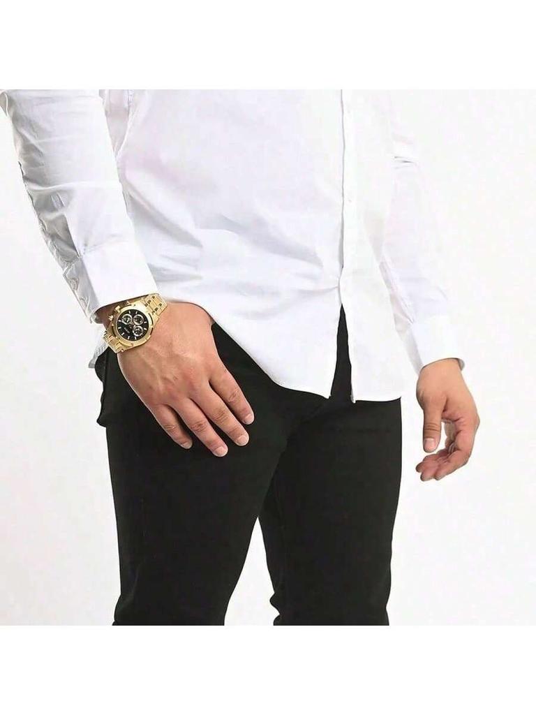Men's Quartz Watch with Stainless Steel Case, Suitable for Business Occasions, As a Gift for Others, GW0260G2