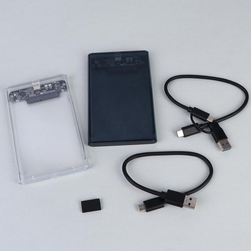 Usb Type C 2.5 Inch External Storage Case Sata To Usb 5Gbps Hdd Ssd Case Transparent Hard Drive Enclosure Support For Pc Laptops