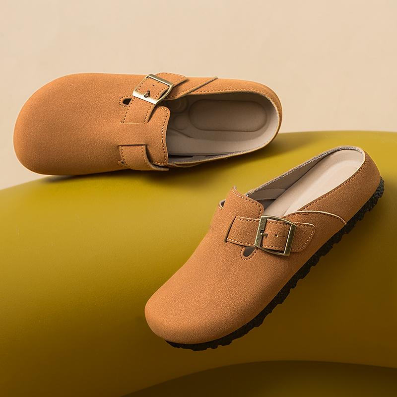 Fashion Smile POP Women Fashion Slippers Outdoor Half Baotou Slippers Women Classic Women's Casual Sandals Indoor PU Flat Slippers Women