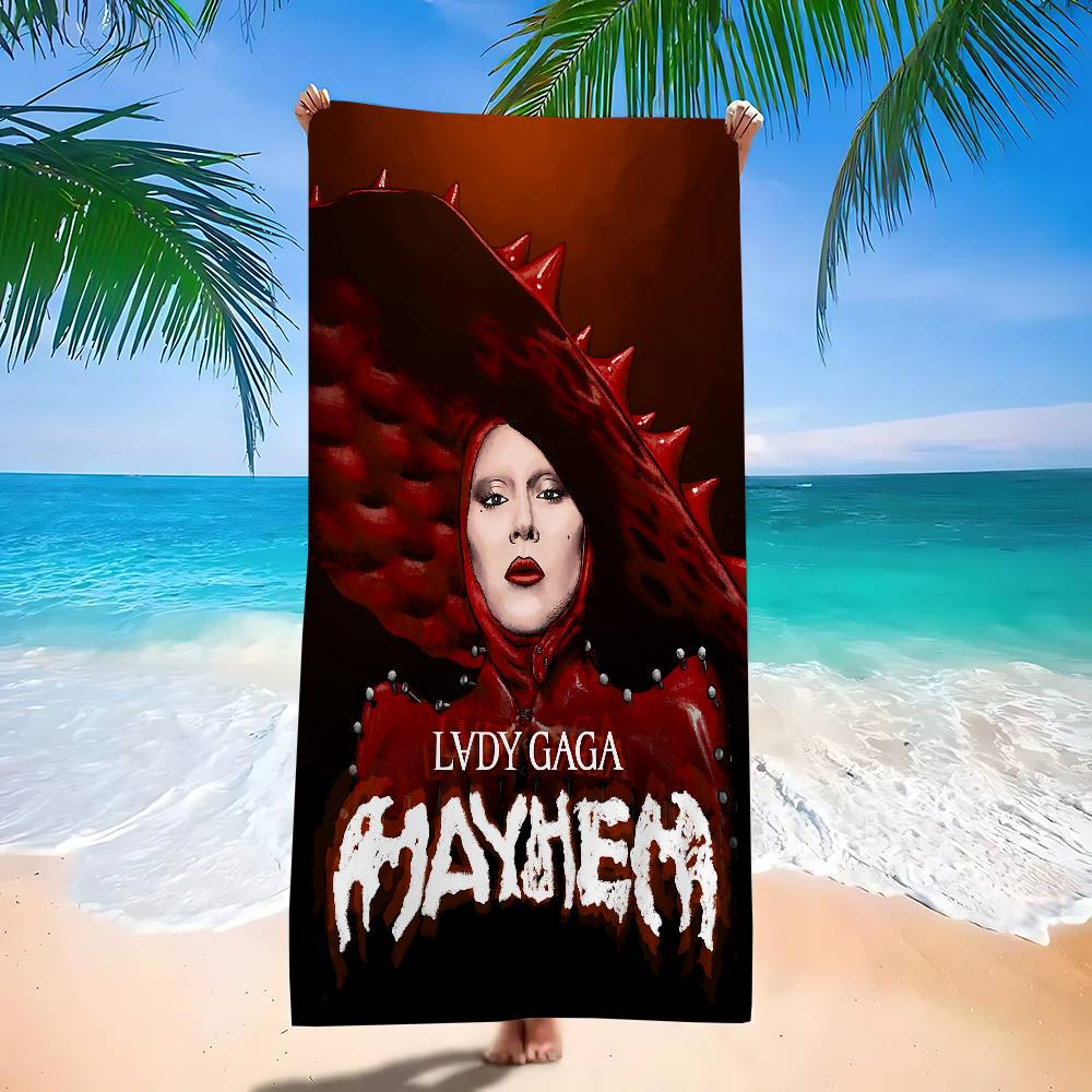 Singer L-Lady Gaga Mayhem Beach Towel For Kids Bath Towel Pool Towel Vacation Gift Picnic Towel Party Gift