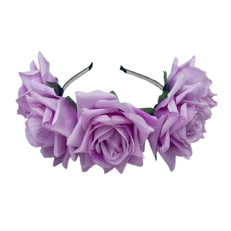 

New rose headband bride bridesmaid flower girl wreath photo headgear seaside vacation headband