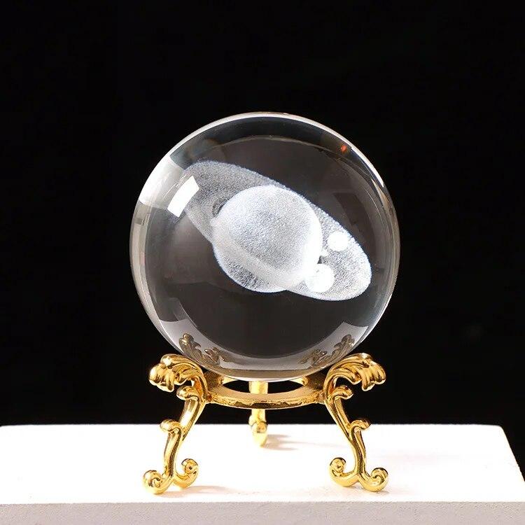Kryształowa kula 3D ze stojakiem planeta grawerowany laserem układ słoneczny globus prezent astronomiczny prezent urodzinowy szklana kula dekoracja wnętrz