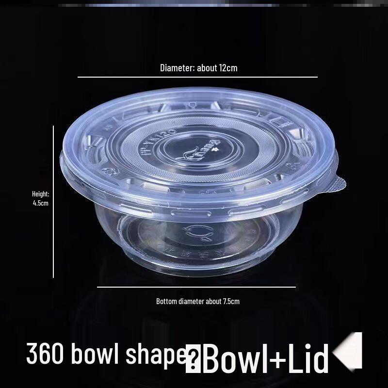Disposable Round Plastic Soup Bowls with Lids