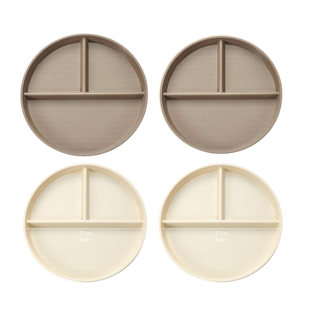 Portion Control Divided Plates for Adults Kids PP Plastic Reusable Food Plate with Dividers Microwave Dishwasher Safe Tableware