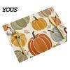 Reusable Table Linens for Thanksgiving Pumpkin Autumn Leaves Placemat, Linen Washable Heat Resistant Watercolor Place Mat Dining Fall Seasonal