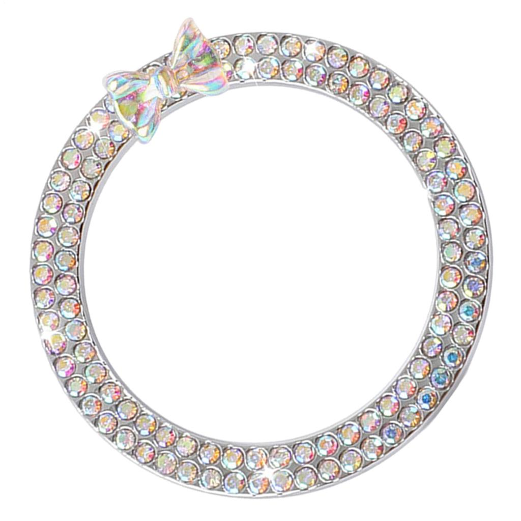 Mechesa Rhinestone Car Engine Start Stop Decoration Ring, Car Push Start Button Ring, Rhinestone