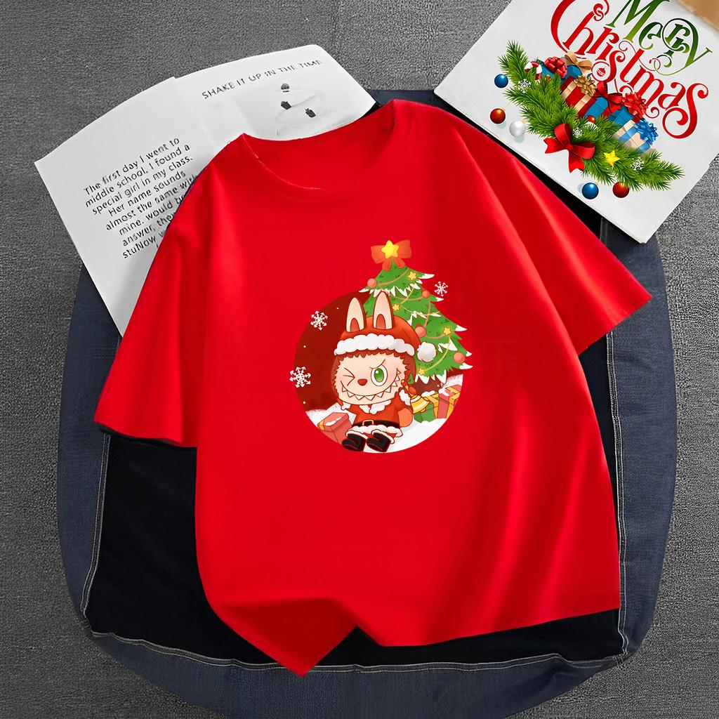 

2025 Рождество&LABUBU Женщины - Милая футболка с мультяшным принтом 110