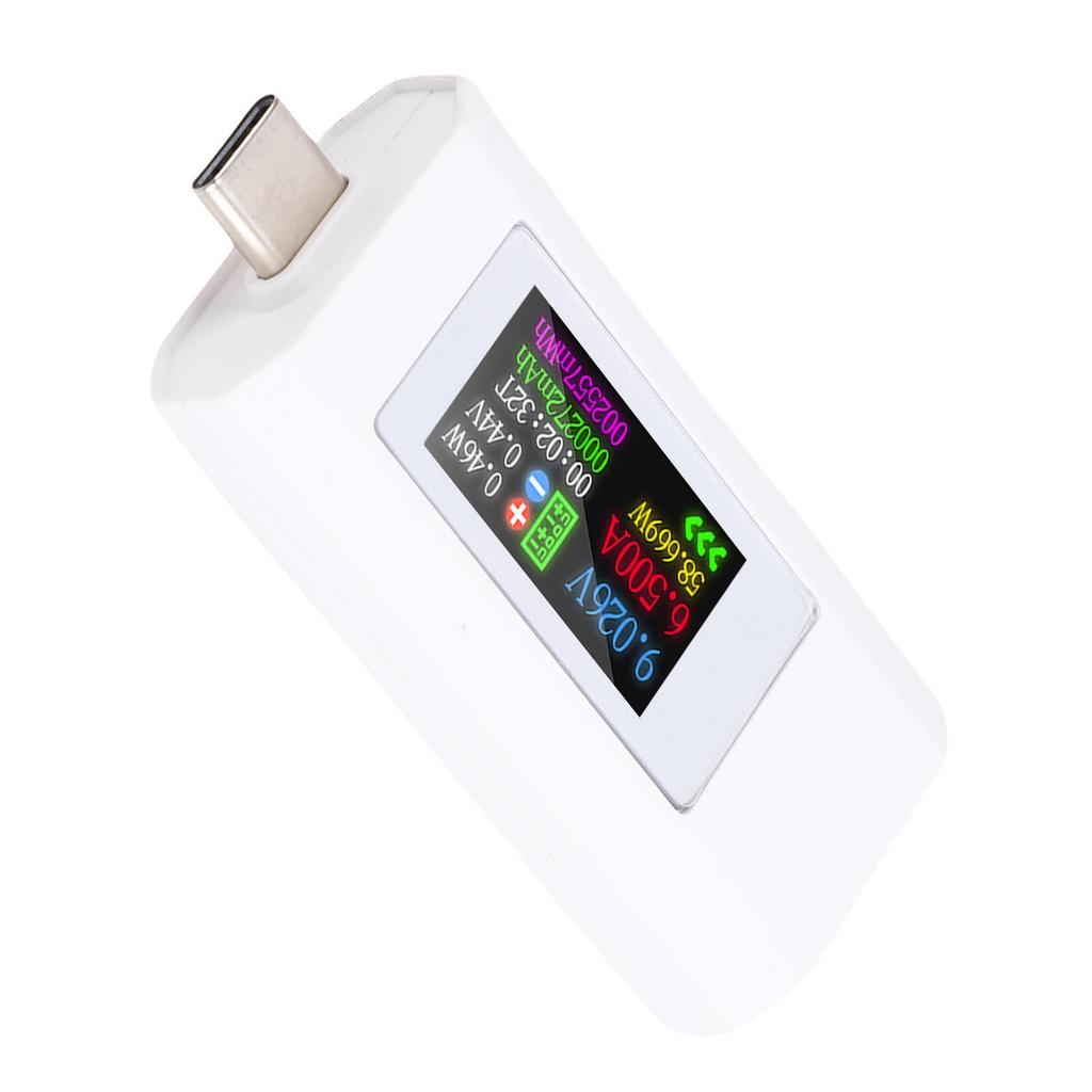 USB C Tester 0-6.5A 0-195W Voltage Current Power Capacity Tester Color Screen Type C Multimeter for 3C Digital Products