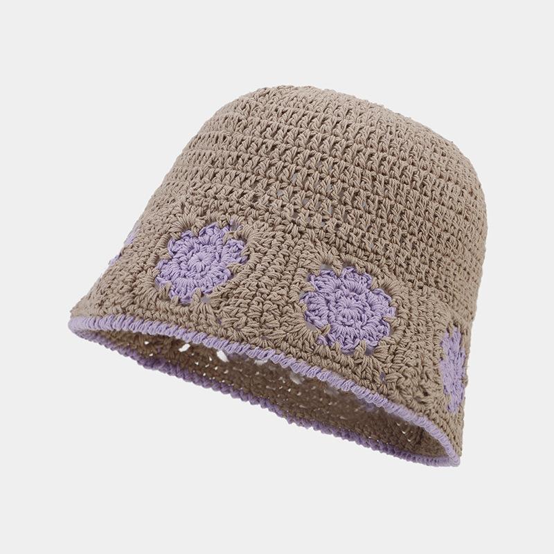 Hollow Floral Crochet Bucket Hat - Handmade Vacation Sun Hat Versatile & Artistic Design for Women Crochet Cap