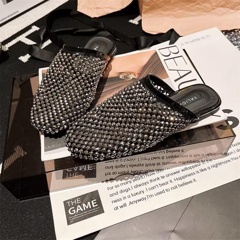 Dicksohlige Birken Schuhe Halbschuhe Damen Sommer Ein-Fuß-Schuh Wasser Diamant Zehentrenner