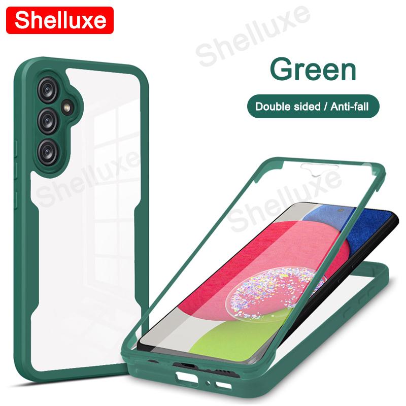 360 Full Body Front+Back Clear Case Shelluxe For Samsung Galaxy A55 A35 A25 A15 A05 A54 A34 A24 A14 Silicone Double Sided Cover