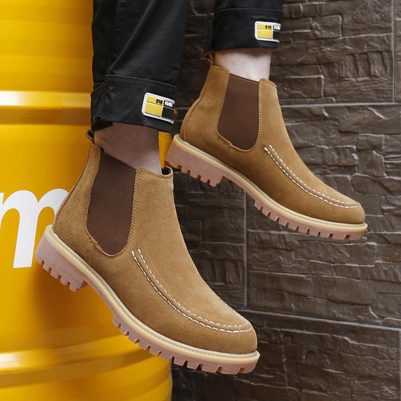 Fashion Boots Men PU Matte Leather European and American Business Fashion Chelsea Boots Size Outdoor Training Boots 37-47 Men Boots