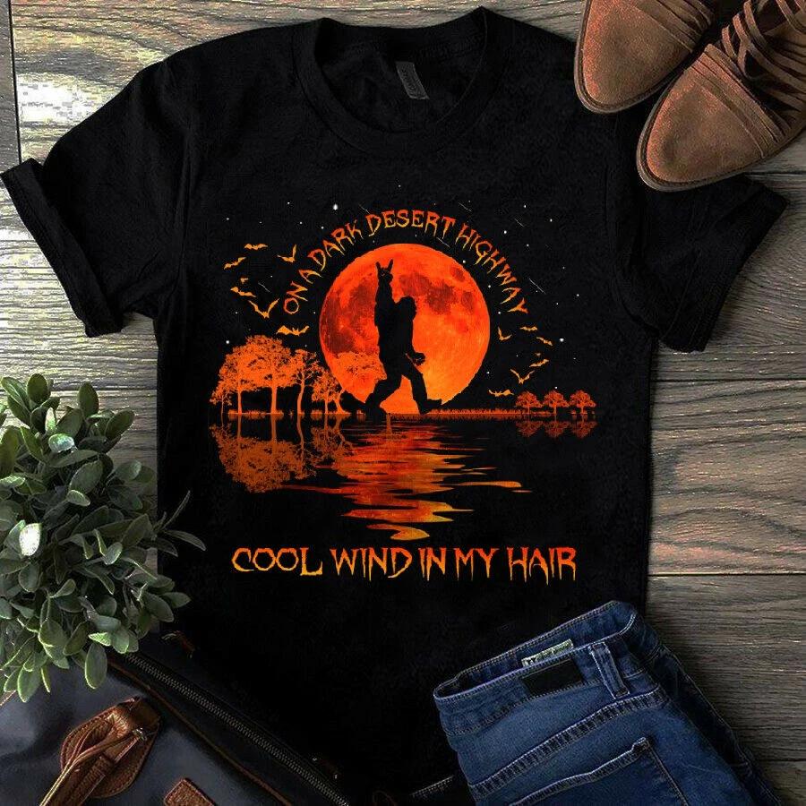 On a Dark Desert Highway Cool Wind in My Hair Big Foot Halloween Guitar Camping S