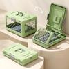 Collapsible Pet Carrier Box Breathable Plastic Foldable Cat Cage with Handle Thickening Cat Transport Box Indoor Outdoor Use