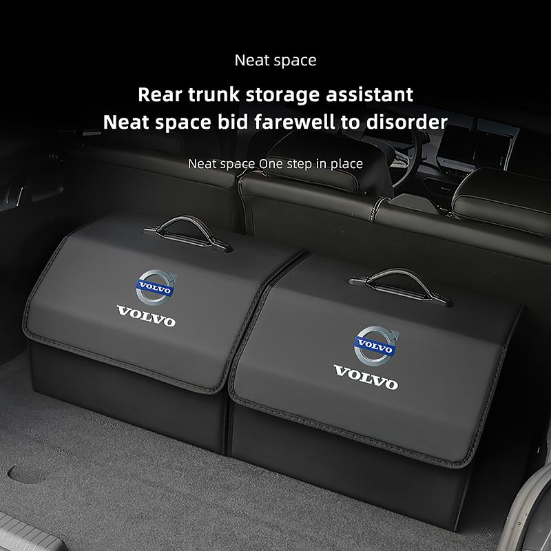 Car Trunk Leather Storage Box Foldable Auto Organizer Bag For Volvo Xc60 Xc90 V40 V60 S60 V50 V90 S80 C40 XC40 V70 XC70 C30 C70