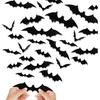 Halloween Decorations, 120PCS Bats Halloween Decor Indoor Outdoor, Realistic PVC 3D Black Scary Bat Stickers Wall Decor for Party Decorations