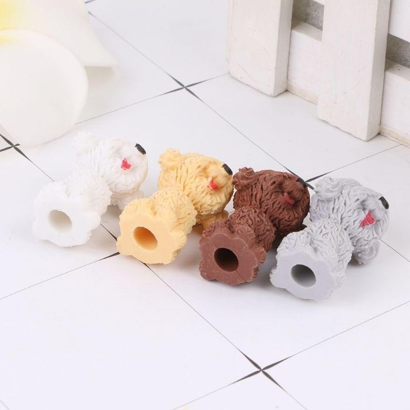 2Pcs Kawaii Cute Dog Cartoon Eraser Pencil Rubber Novelty for Kids School Supplies Student Office Stationery