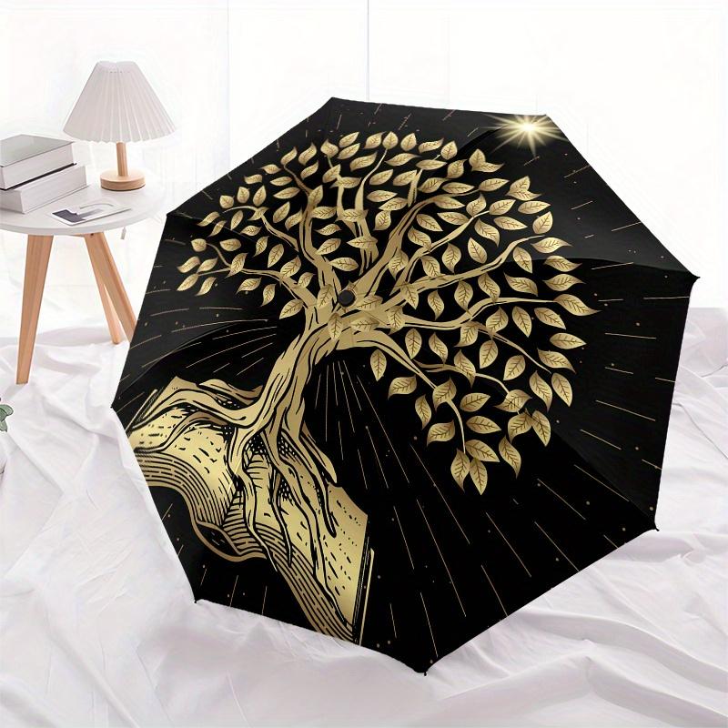 Enchanted Tree of Knowledge: A Magical Book Cover DesignUmbrella, Portable 3-Fold Umbrella for Men & Women,Christmas Gift ES85